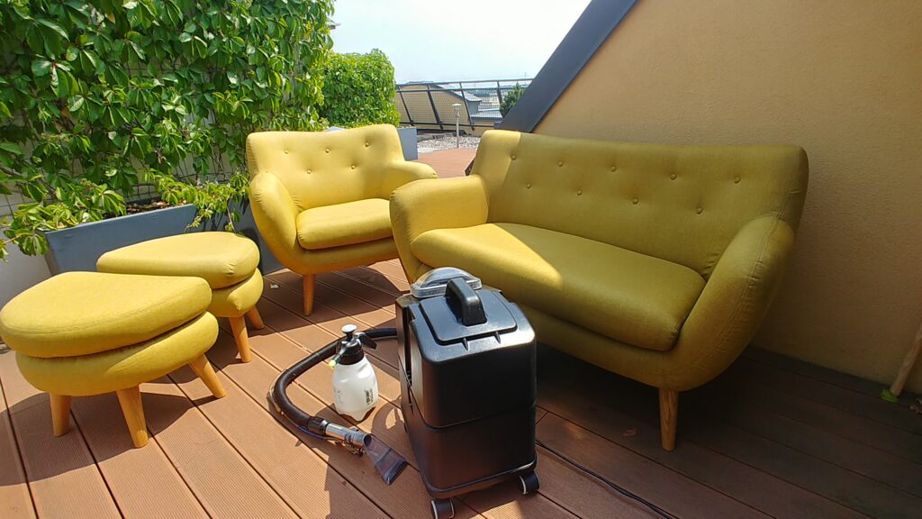 komplet mebli po praniu odkurzaczem piorącym